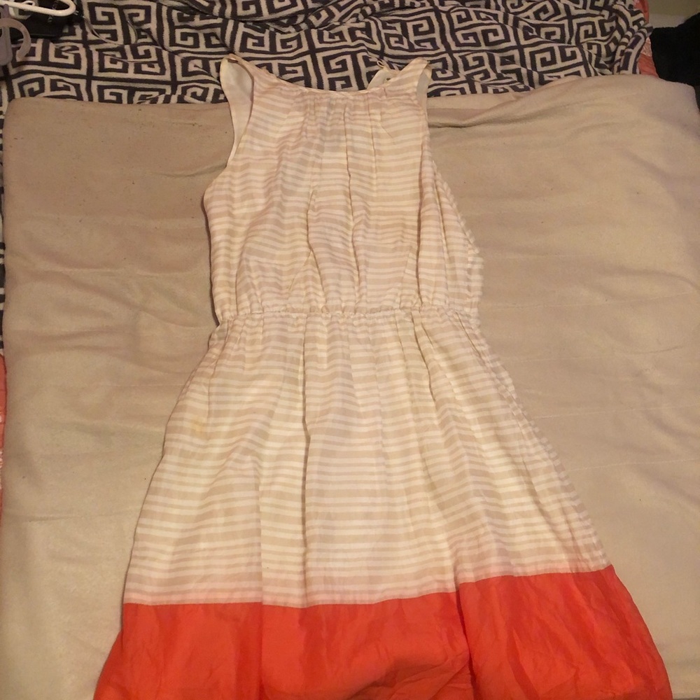 White and orange dress